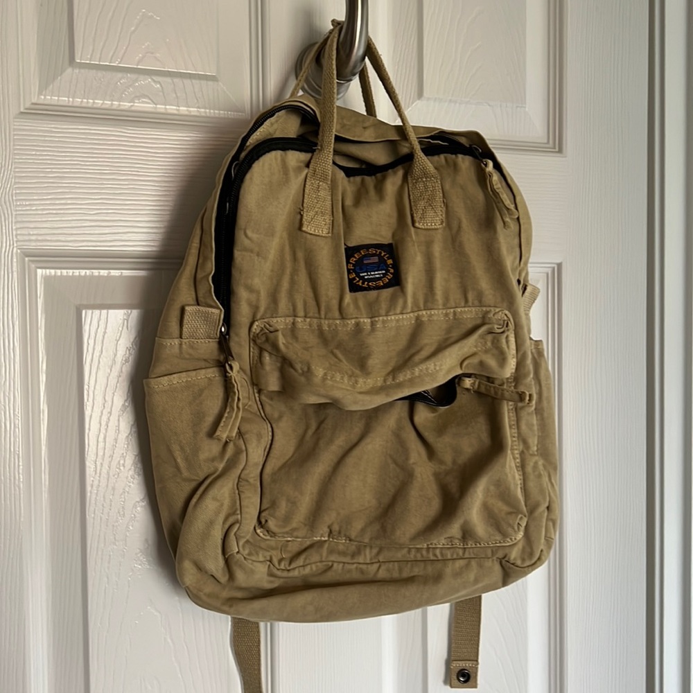 Tan Slouchy Backpack